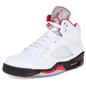 Jordan 5 Retro Fire Red Silver Tongue (2020) (GS) Boys size 13c